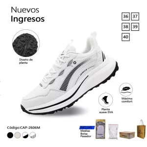 ZAPATILLA CAPARELA BLANCO/NEGRO CASUAL