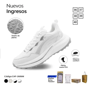 ZAPATILLA CAPARELA BLANCO/PLATA CASUAL