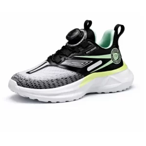 Zapatilla caparela niños Plomo Verde F-0031