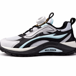 Zapatilla caparela niños plomo negro F-0027