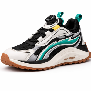 Zapatilla caparela niños beige negro F-0027